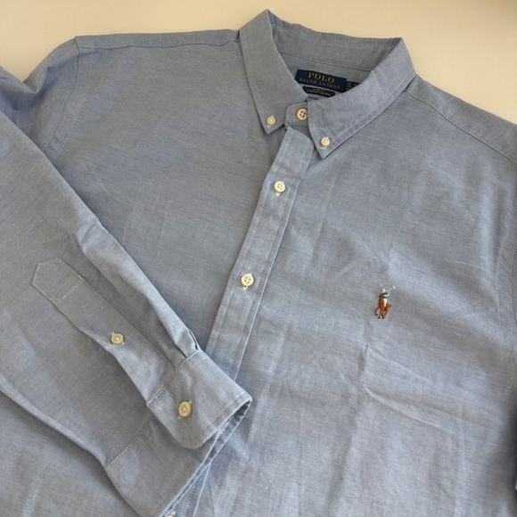 Polo Ralph Lauren Slim Fit Stretch Oxford Long Sleeve Blue Men's XL NWT